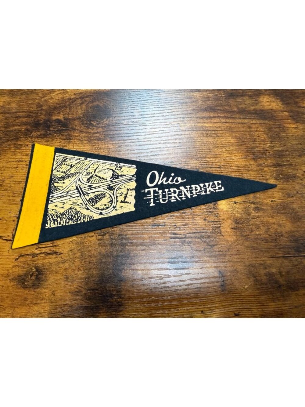 Vintage Ohio Turnpike Souvenir Mini Felt Pennant 9"